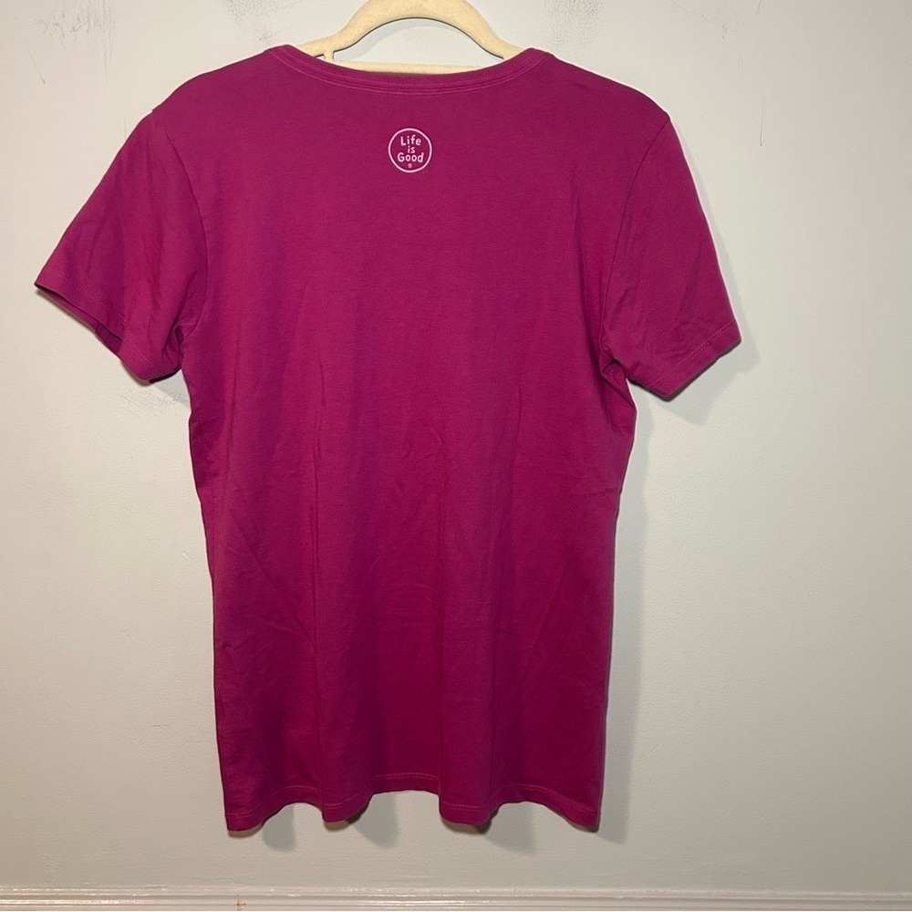Life is Good Crusher Tee Classic Fit Purple Baseball Short Sleeve T-Shirt Size M - Picture 3 of 8